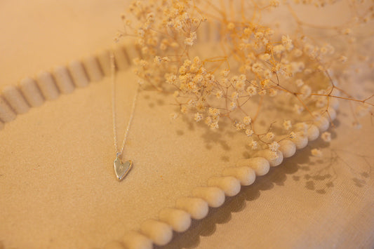 Hand-Stamped Letter Heart Necklace